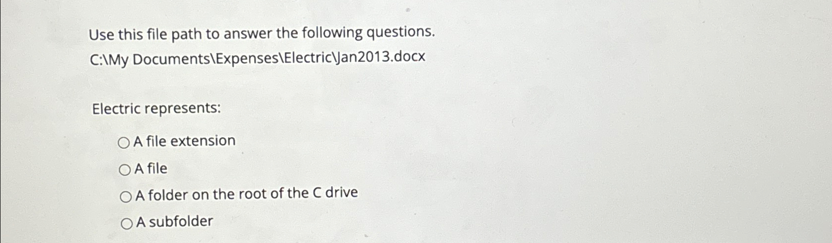 Solved Use this file path to answer the following | Chegg.com