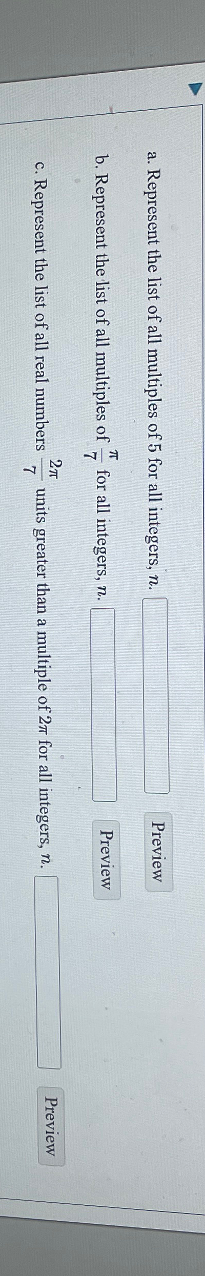 Solved a. ﻿Represent the list of all multiples of 5 ﻿for all | Chegg.com