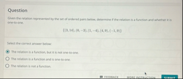 Solved QuestionGiven the relation represeried by the set of | Chegg.com