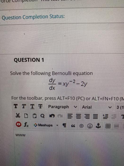 Solved Question Completion Status: QUESTION 1 Solve the | Chegg.com