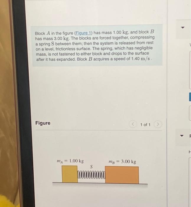 Solved Block A In The Figure (Figure 1) Has Mass 1.00 Kg, | Chegg.com