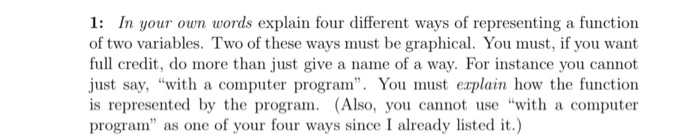 Solved 1: In your own words explain four different ways of | Chegg.com