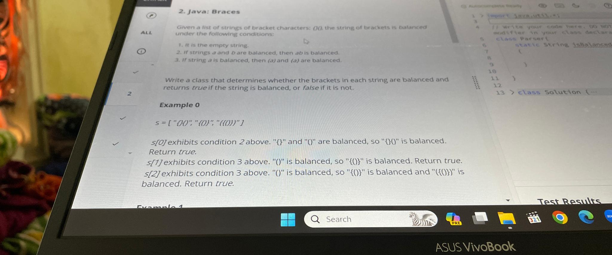 Solved Java BracesGiven a list of strings of bracket