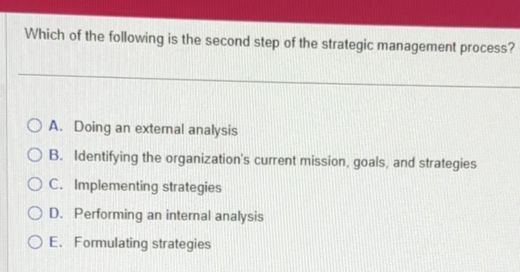Solved Which of the following is the second step of the | Chegg.com
