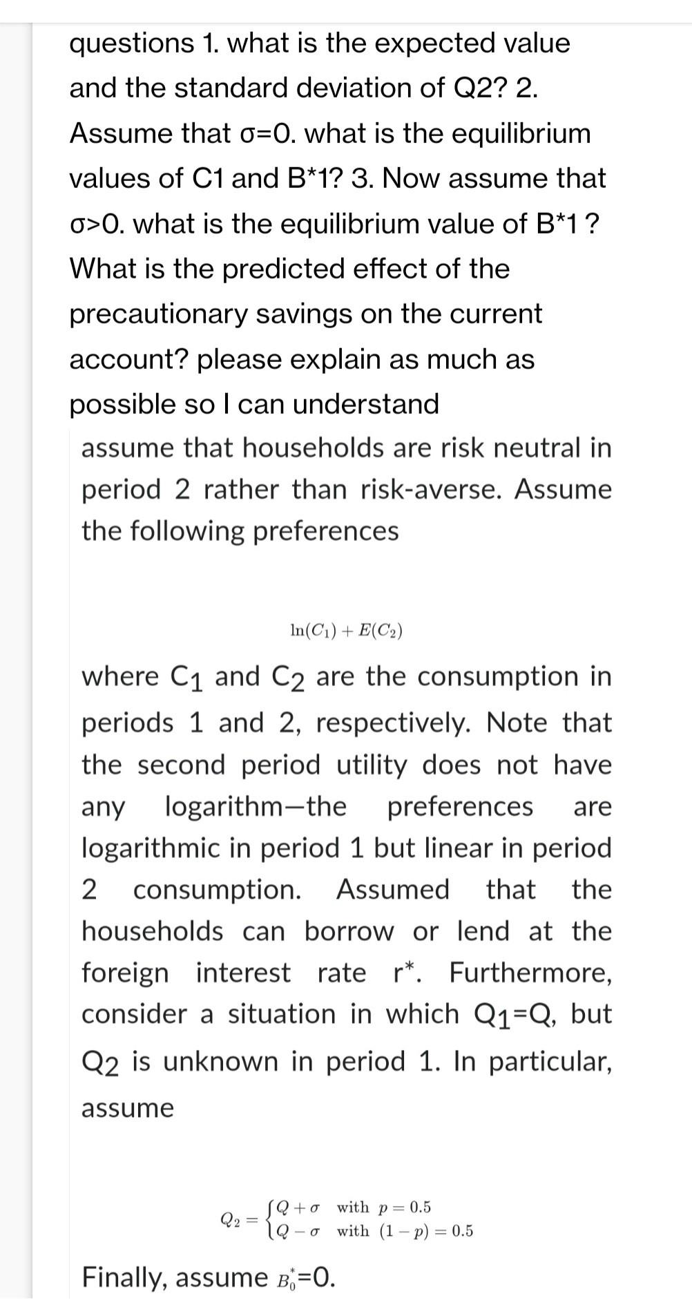 Solved questions 1. what is the expected value and the | Chegg.com