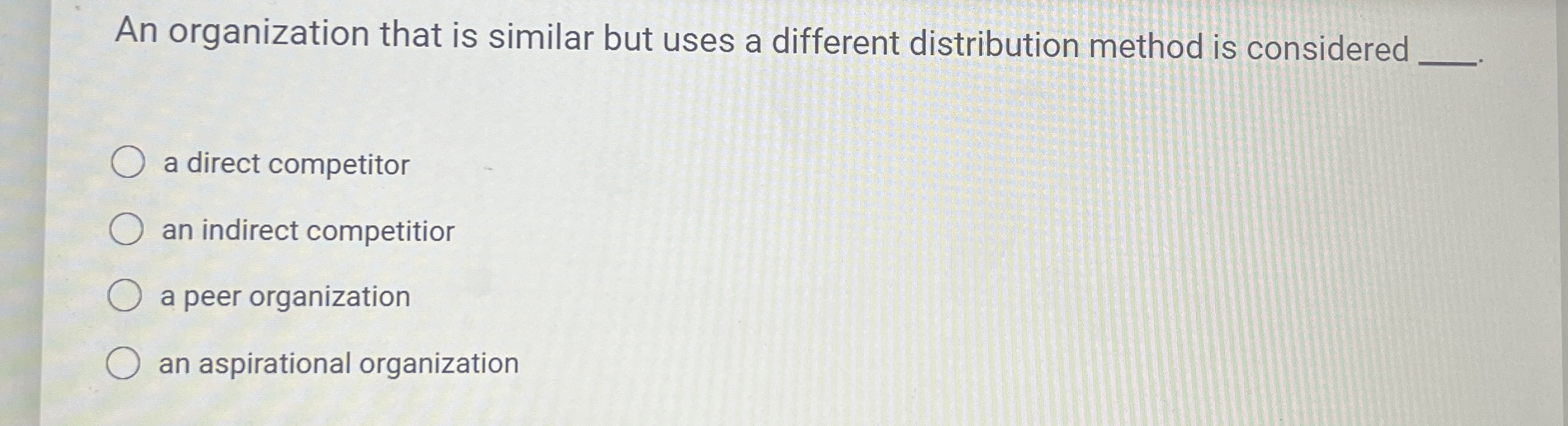 Solved An organization that is similar but uses a different | Chegg.com