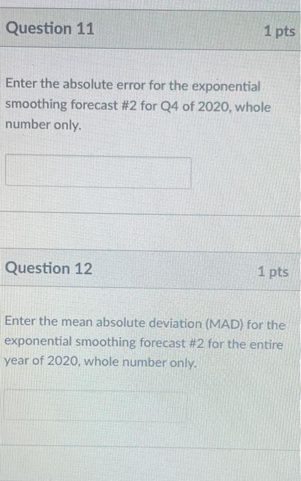 Solved Question 11 1 pts Enter the absolute error for the | Chegg.com