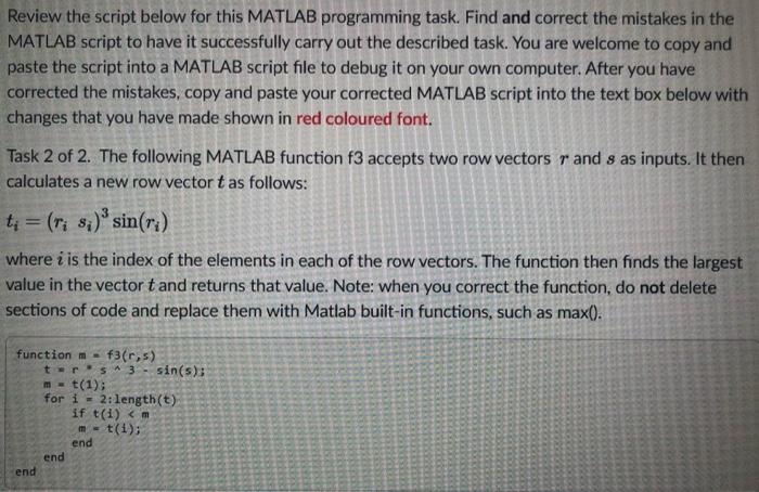 Solved Review the script below for this MATLAB programming | Chegg.com