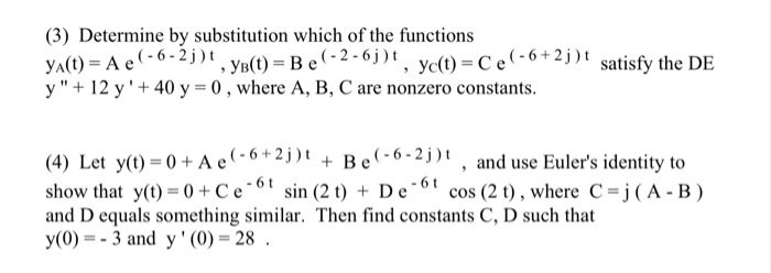 Solved (3) Determine by substitution which of the functions | Chegg.com