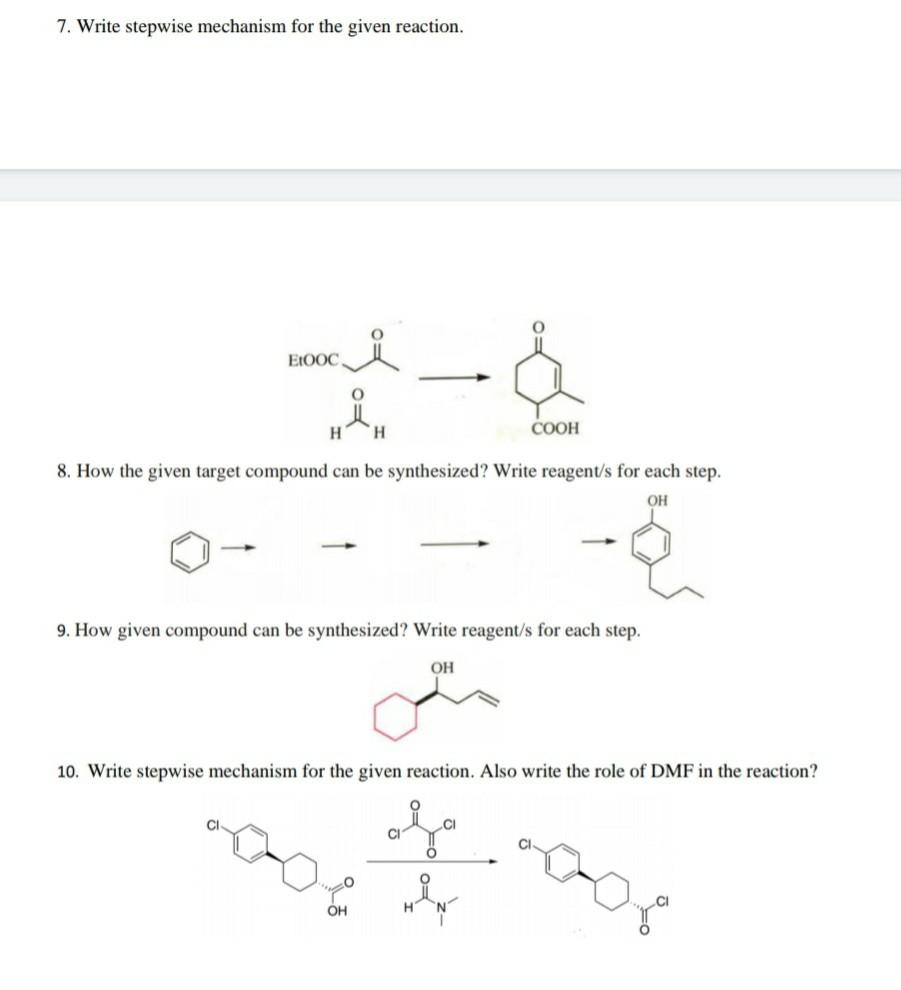 Solved 1. Propose a mechanism for the acid-catalyzed | Chegg.com