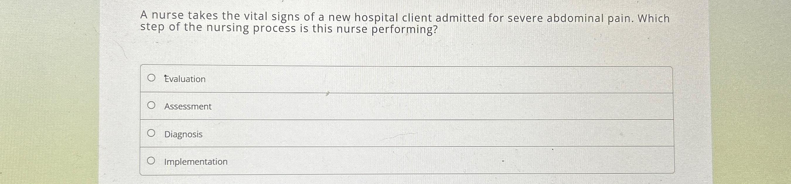 Solved A nurse takes the vital signs of a new hospital | Chegg.com