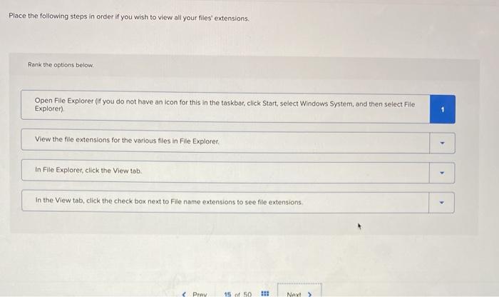 Solved Place the following steps in order if you wish to | Chegg.com
