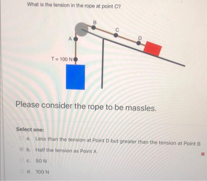 Solved What is the tension in the rope at point C? Please | Chegg.com