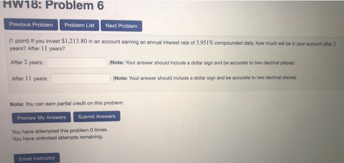Solved HW18: Problem 6 Previous Problem Problem List Next | Chegg.com