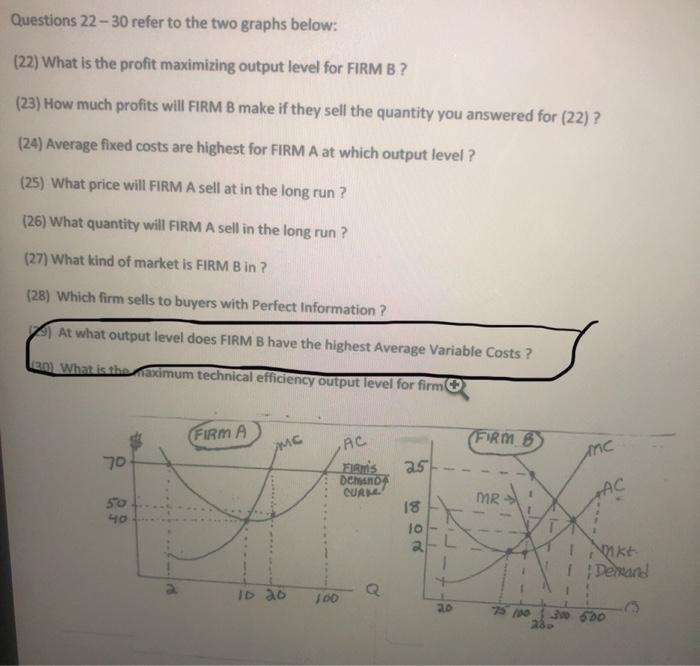 Solved Questions 22 - 30 Refer To The Two Graphs Below: (22) | Chegg.com