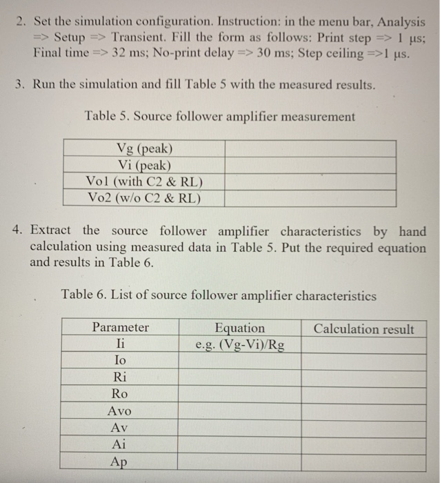 Solved Part III: Source Follower Amplifier Procedure: 1. | Chegg.com