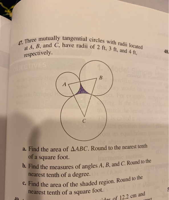 Solved 47 Three Mutually Tangential Circles With Radii L Chegg Com