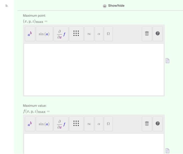 Solved Find the minimum and maximum points of f(x,y,z) = 4* | Chegg.com