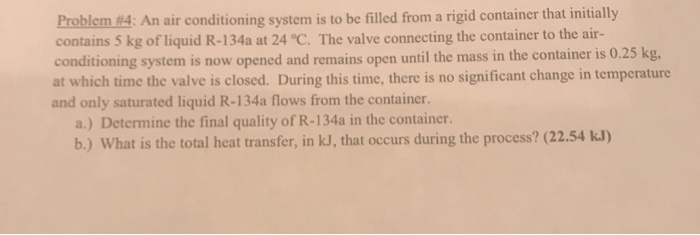 Solved Problem #4: An air conditioning system is to be | Chegg.com