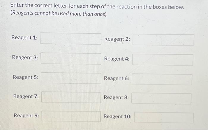 Solved Identify the reagents necessary to accomplish each of | Chegg.com