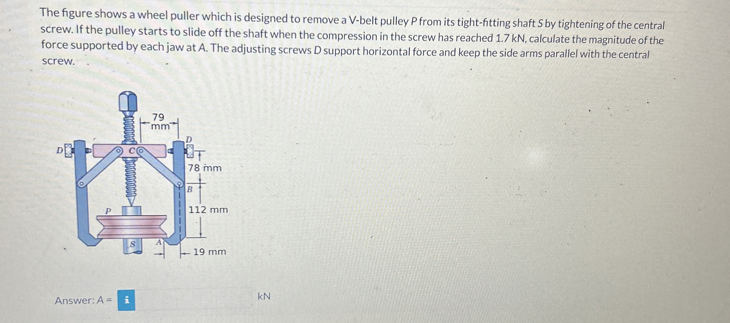 Solved The figure shows a wheel puller which is designed to