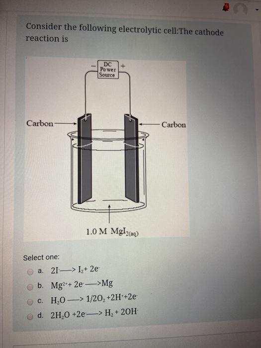 Solved Consider The Following Electrolytic Cell:The Cathode | Chegg.com