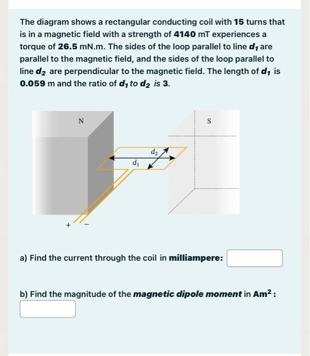 Solved The diagram shows a rectangular conducting coil with | Chegg.com