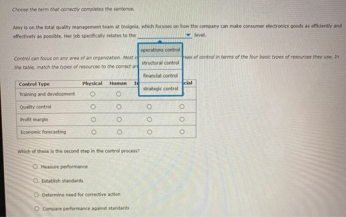 Solved Choose The Term That Correctly Completes The Chegg