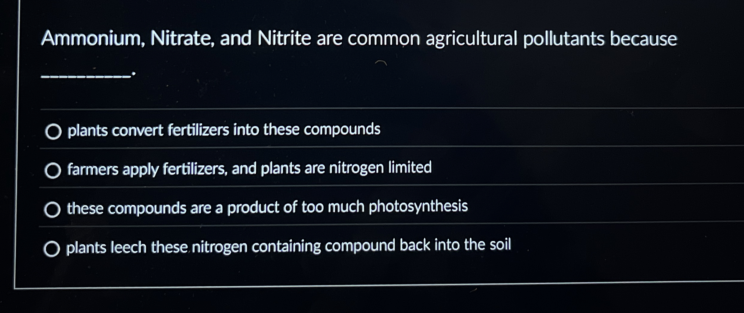 High Quality SOLUTION Ammonium, Nitrate, and Nitrite are common | Chegg.com