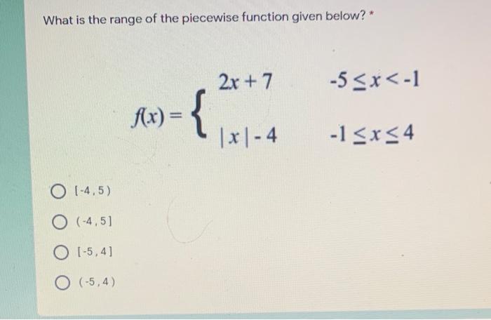 Solved What is the range of the piecewise function given | Chegg.com