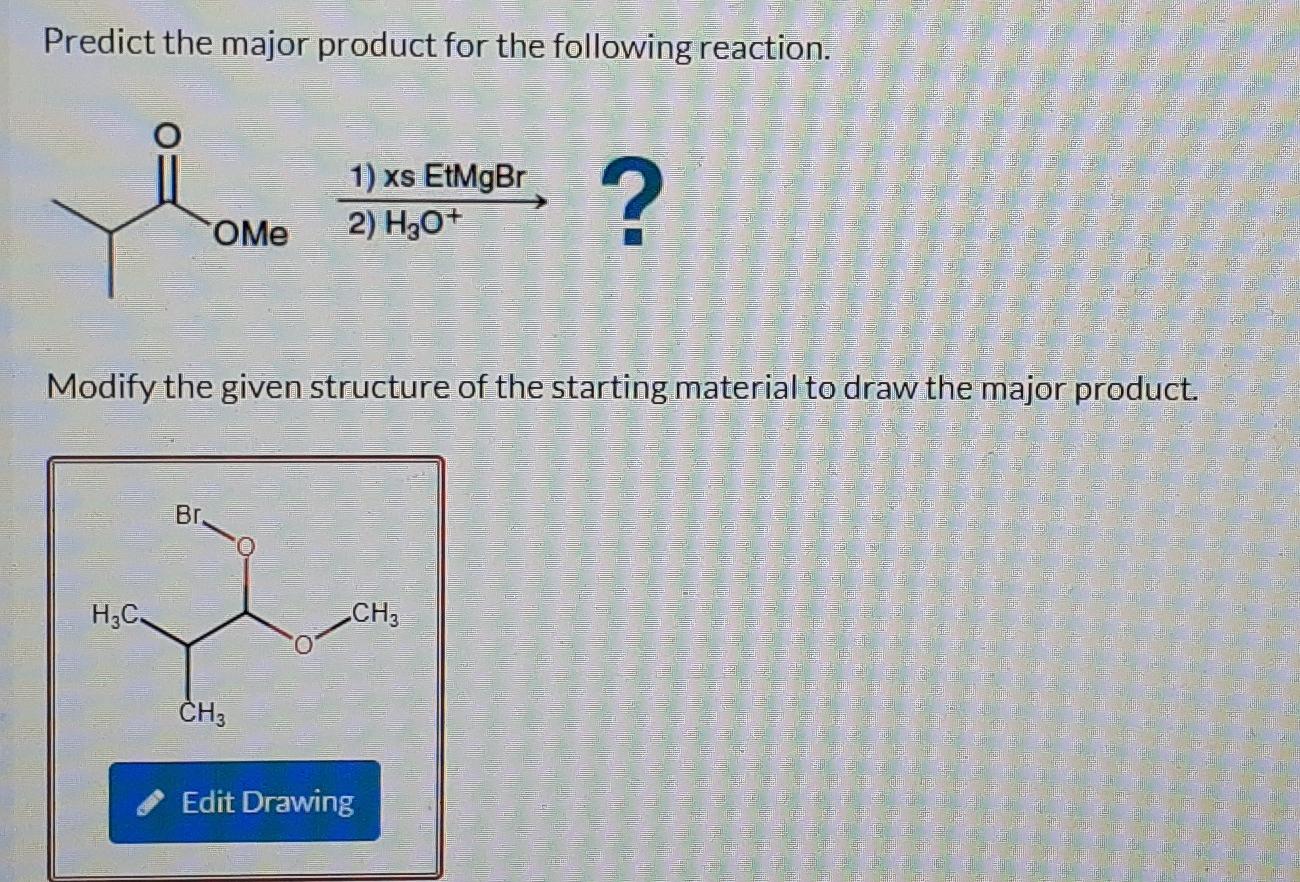 Predict The Major Product For The Following Reaction. Solved Predict the major product for the following reaction. | Chegg.com
