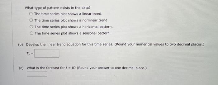 Solved Consider the following time series. t 1 2 3 3 4 4 5 6 | Chegg.com
