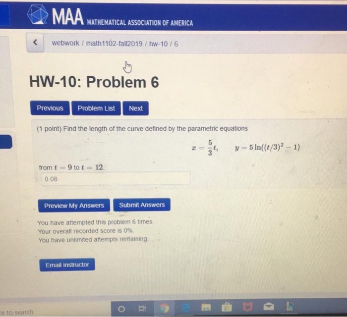 Solved MATHEMATICAL ASSOCIATION OF AMERICA webwork / math | Chegg.com