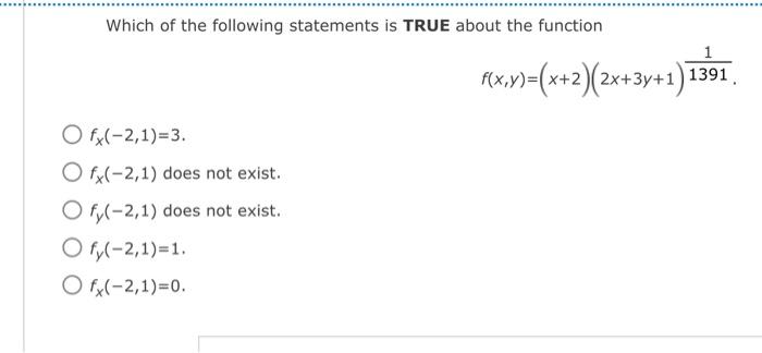 Solved Which of the following statements is TRUE about the | Chegg.com