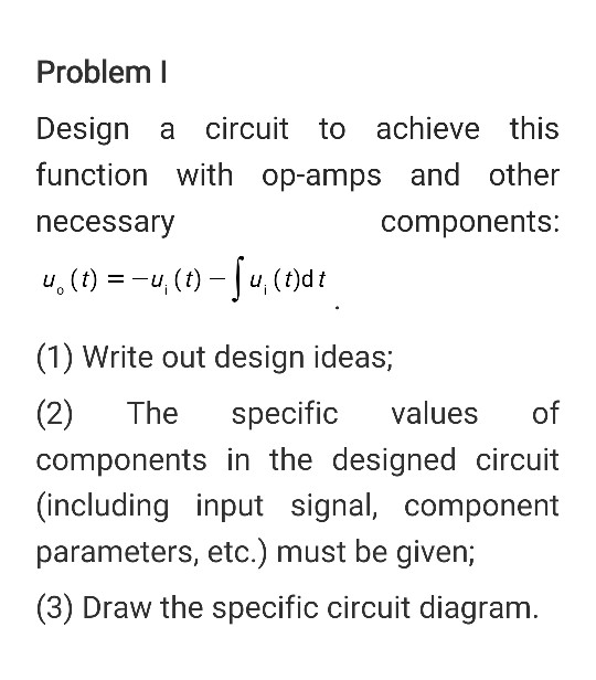 Solved Problem! Design a circuit to achieve this function | Chegg.com