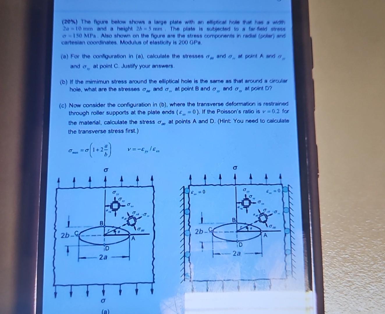 Solved (20\%) The figure below shows a large plate with an | Chegg.com