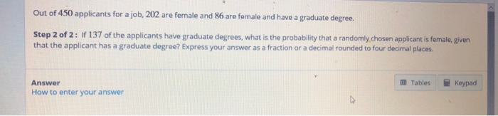 Solved Out Of 450 Applicants For A Job 202 Are Female And Chegg