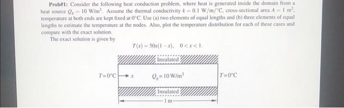 Solved Prob\#1: Consider the following heat conduction | Chegg.com