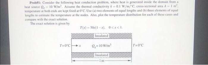 Solved Prob\#1: Consider The Following Heat Conduction | Chegg.com