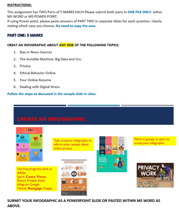 Solved INSTRUCTIONS: This assignment has TWO Parts of 5 | Chegg.com