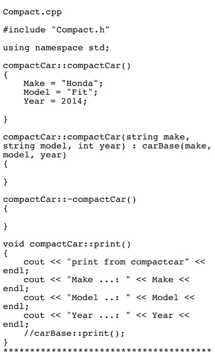 Solved use c++ C++ Virtual Function Lab Add comments | Chegg.com