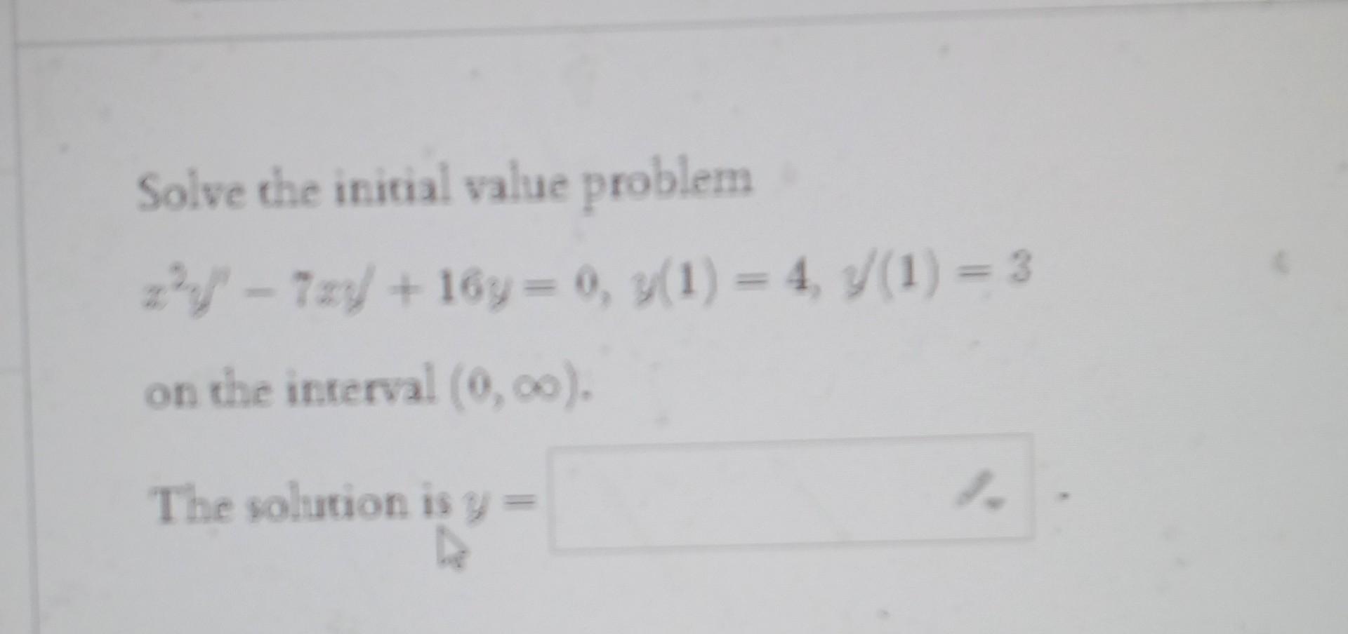 Solved Solve the initial value problem | Chegg.com