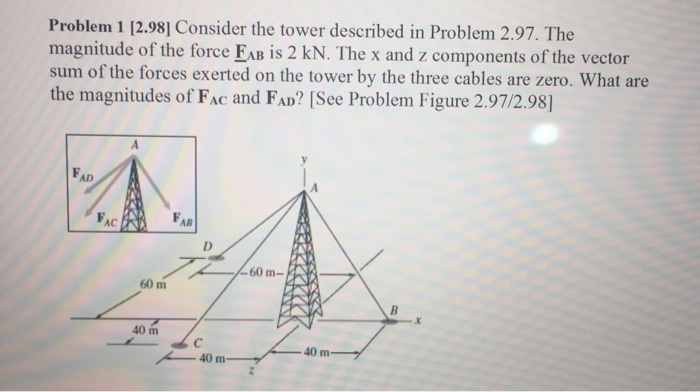Solved Problem 1 [2.98] Consider the tower described in | Chegg.com