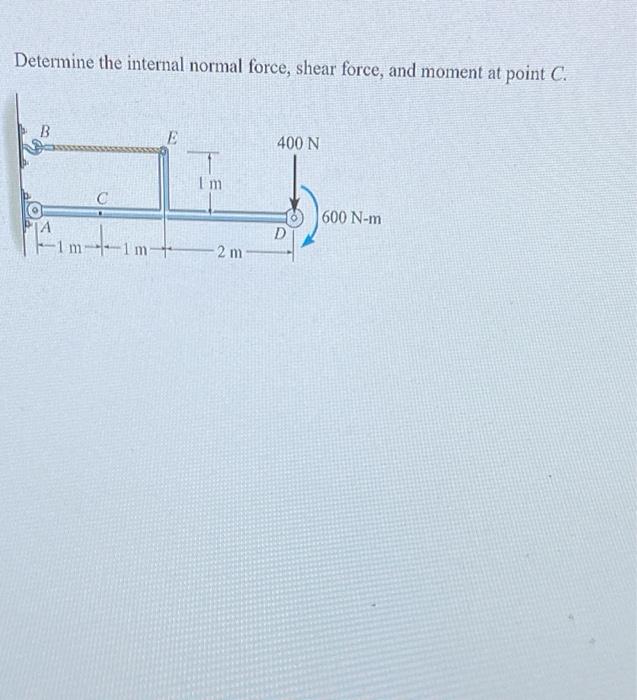 Solved Determine The Internal Normal Force, Shear Force, And | Chegg.com