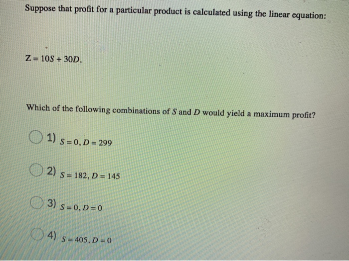 Solved Suppose that profit for a particular product is