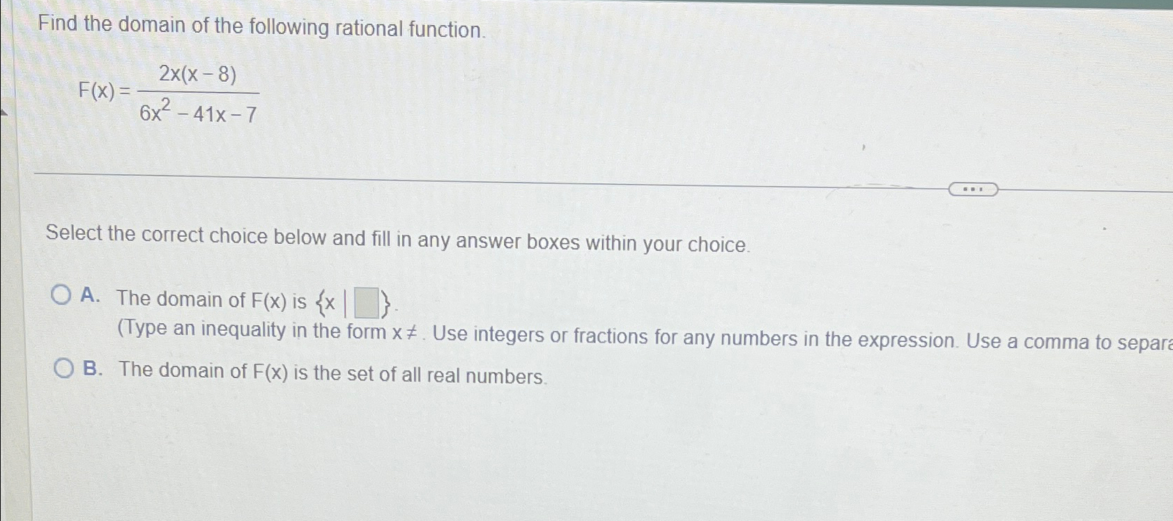 Solved Find The Domain Of The Following Rational