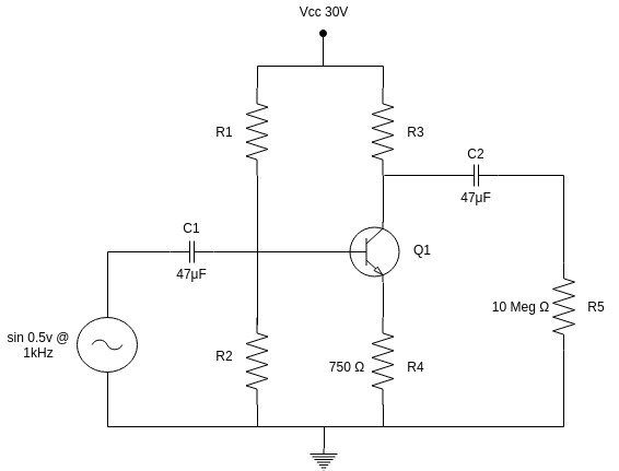 Single Stage Ce Amplifier Circuit Diagram