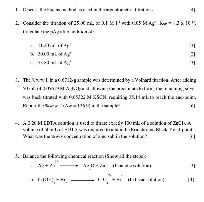 Solved 1. Discuss the Fajans method as used in the | Chegg.com