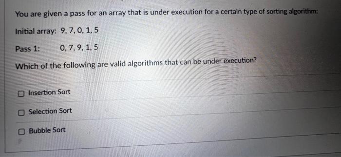 [Solved]: You are given a pass for an array that is under e