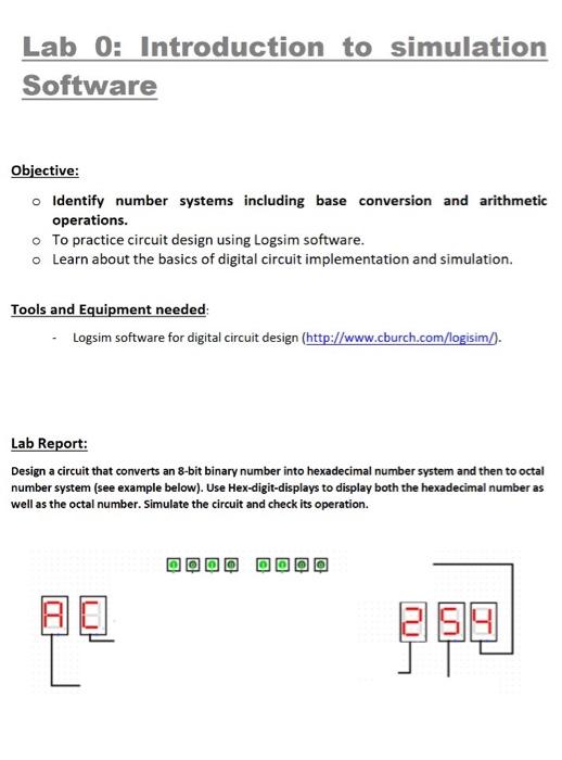 Solved Lab 0: Introduction to simulation Software Objective: | Chegg.com